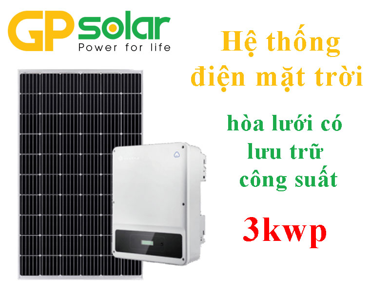 Hệ thống điện mặt trời hòa lưới có lưu trữ công suất 3kwp