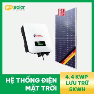 Hệ thống điện mặt trời 4.4kwp lưu trữ 5kwh